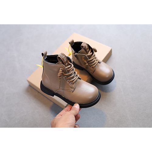 Girls Boots Odinkat Children's Leather Boots-Khaki