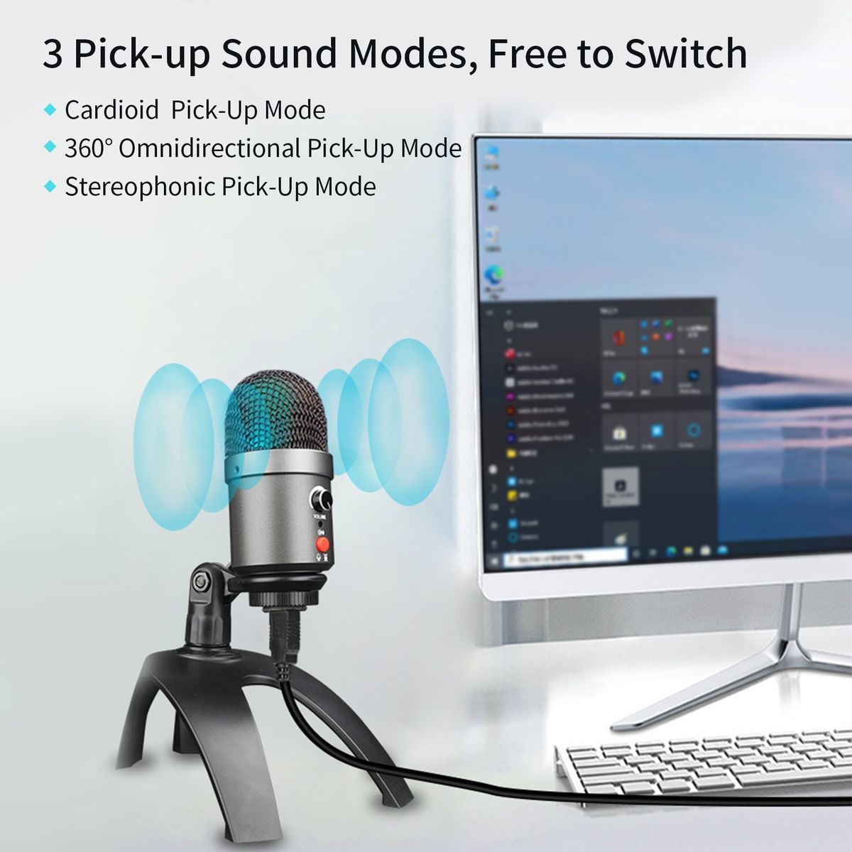 USB Microphone Computer PC Mic Heart-shape Directional