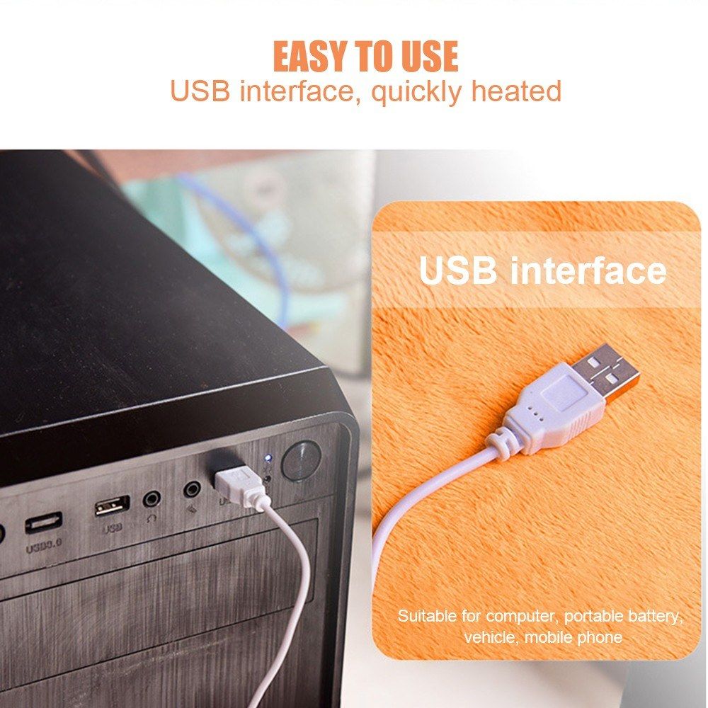 Electric Heated Foot Warmer Ultra-soft Plush USB Quick