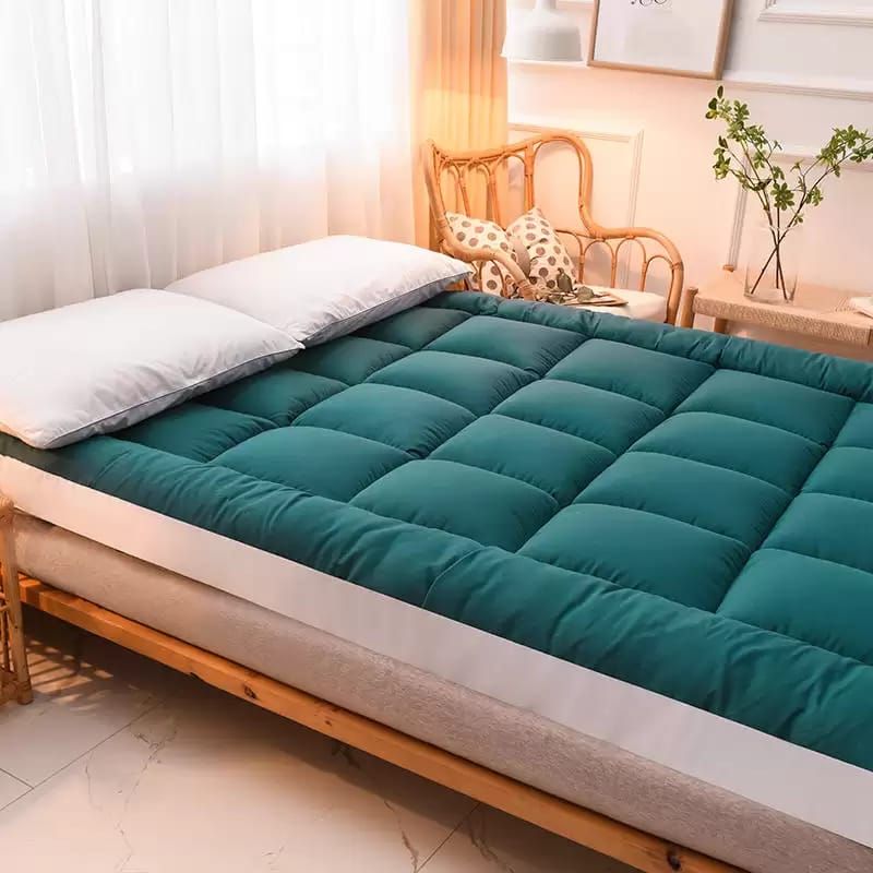 Fluffy,Quality 6cm Super Thick, Mattress Topper -Green