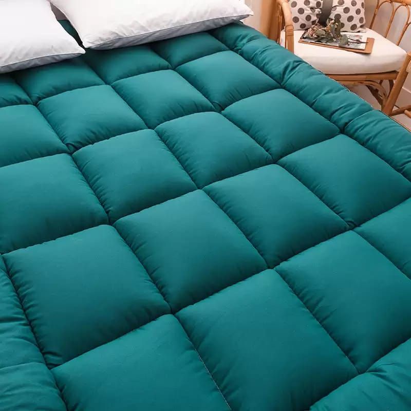 Fluffy,Quality 6cm Super Thick, Mattress Topper -Green
