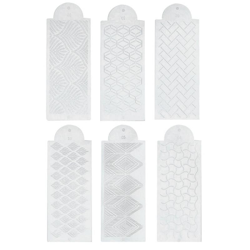 6Pcs Fondant Cake Mesh Stencil Embossing Cake