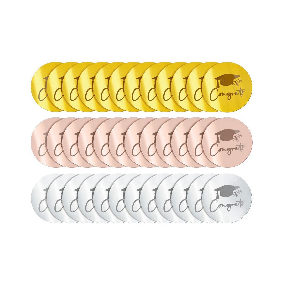 36Pcs Graduation Cupcake Toppers Acrylic Cake Disc Cake