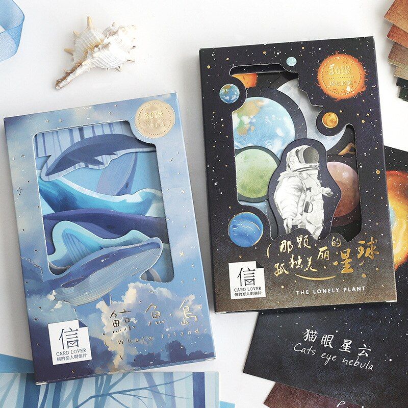 30 Pcs Set Cartoon Animals And Girl Postcard Heteromorphism