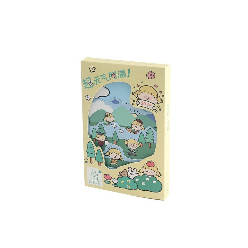 30 Pcs Set Cartoon Animals And Girl Postcard Heteromorphism