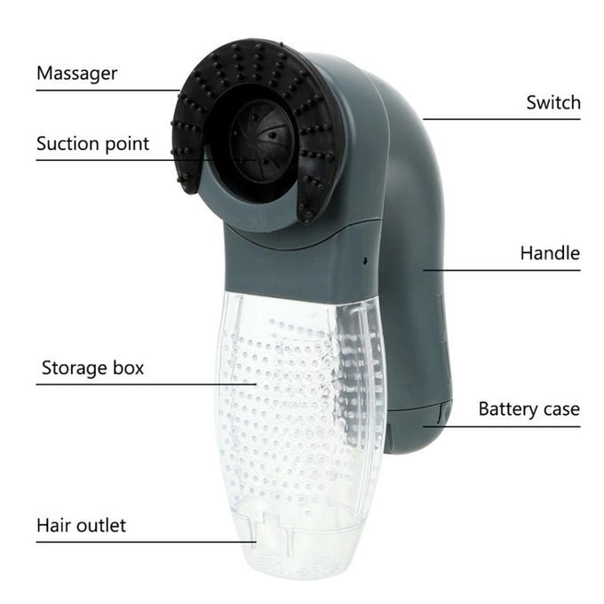 Plastic Cordless Portable Pet Hair Suction Remover  Dog Cat