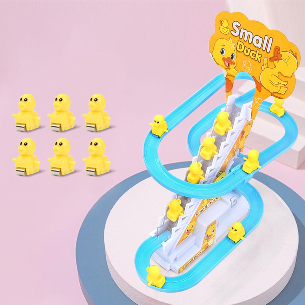 Ducks Climb Stairs Toy Roller Coaster Toy Electric Duck Track 6 Ducks