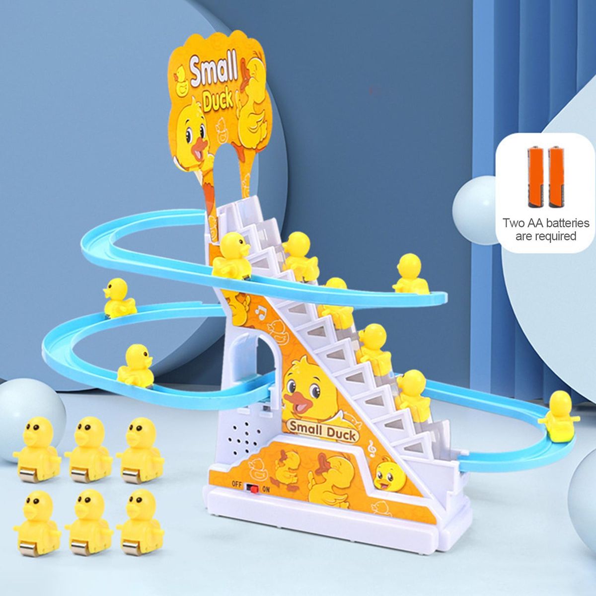 Ducks Climb Stairs Toy Roller Coaster Toy Electric Duck Track 6 Ducks