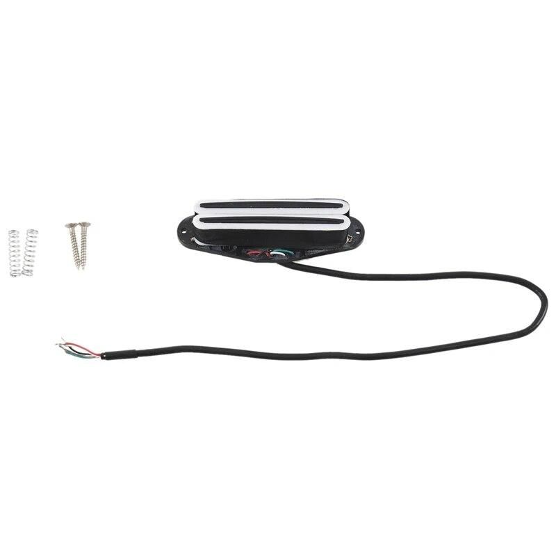 Dual Hot Rail Blaster Humbucker Pickups for Stratocaster ST Tele Strat Squier Electric Guitar,silver body with black rails