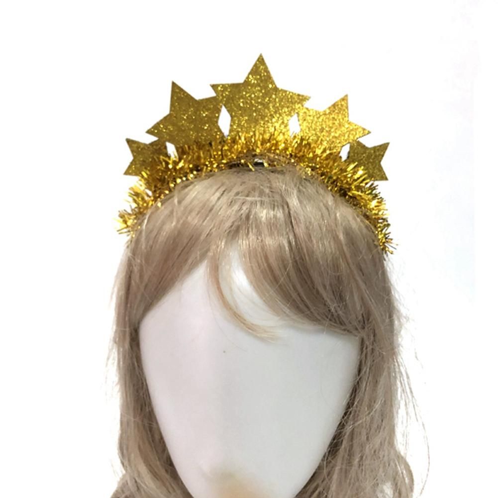 2Pcs Glitter Stars Headbands Christmas Tinsel Hair Bands