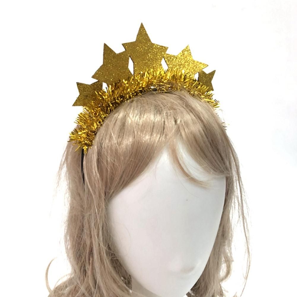 2Pcs Glitter Stars Headbands Christmas Tinsel Hair Bands
