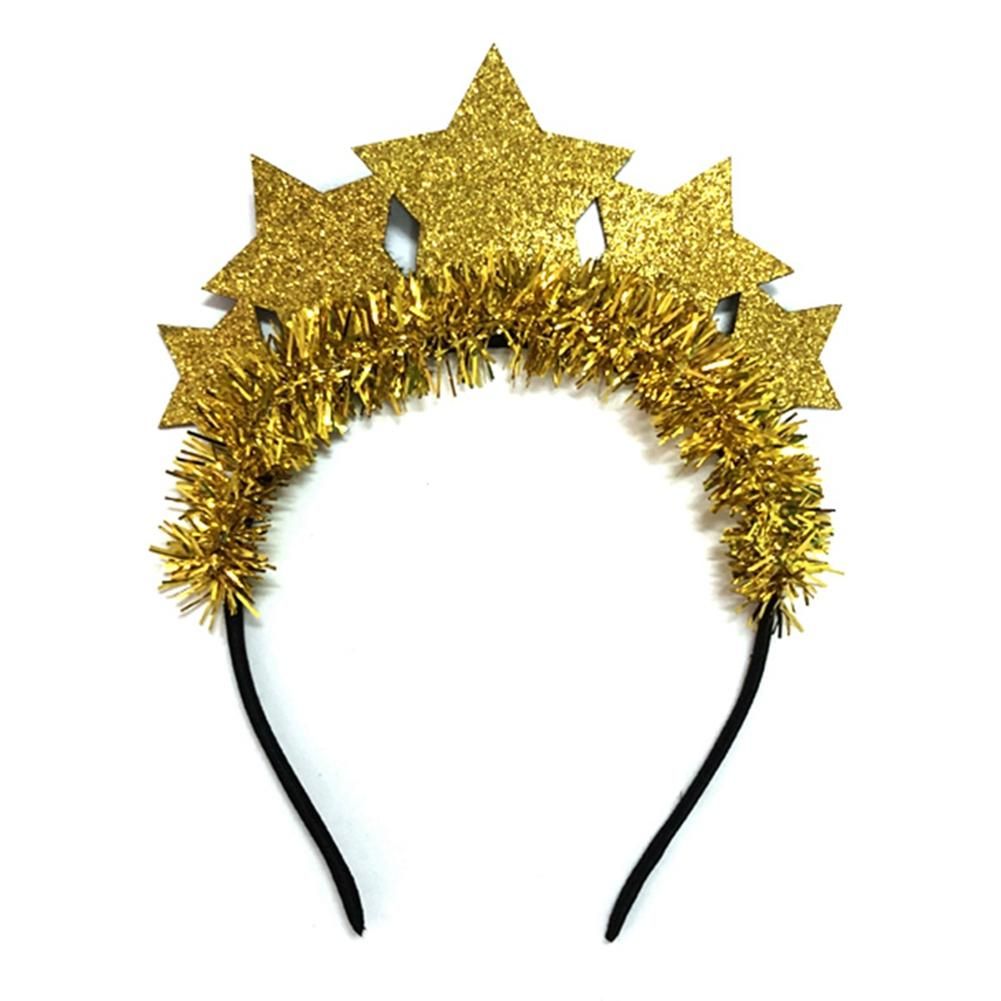 2Pcs Glitter Stars Headbands Christmas Tinsel Hair Bands