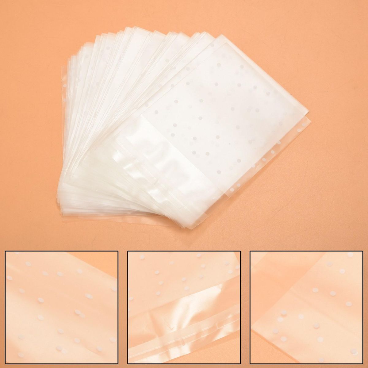 100pcs Frosted Cute Plastic Pack Candy Cookie Soap Packaging Bags Cupcake Self Adhesive Sample Gift Bag 7cm