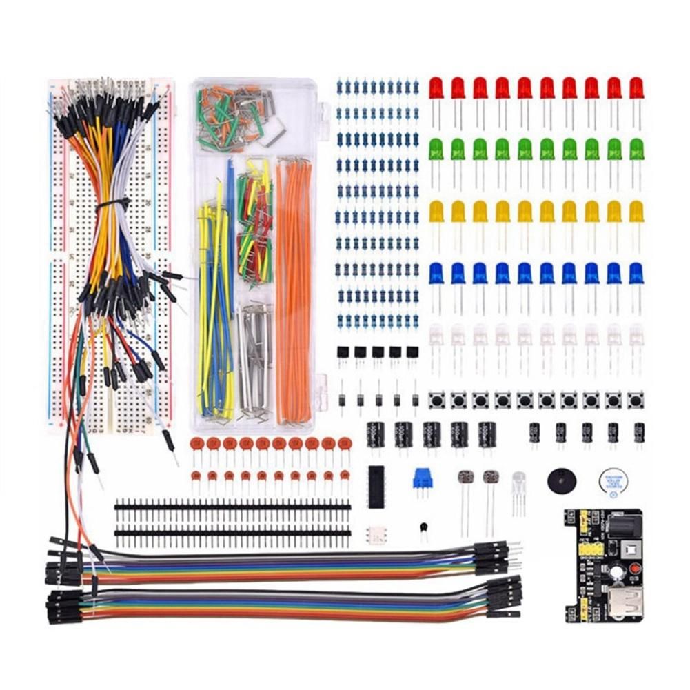 New Breadboard Set Electronics Component Starter DIY Kit with Plastic Box for Arduino UNO R3 Component Package