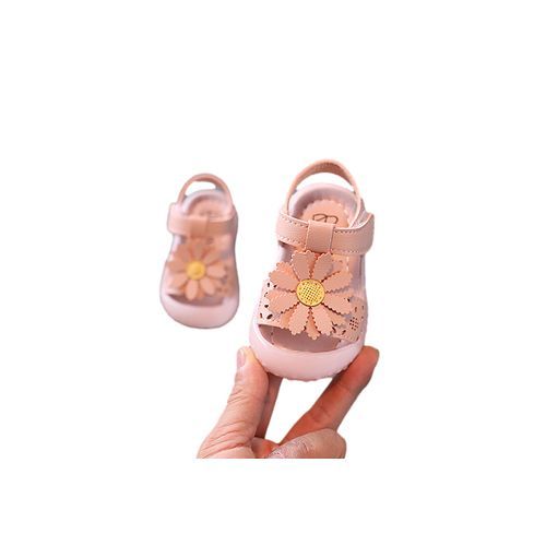 Princess Baby Sandals 0-1 Years Old Soft Sole Velcro Pink