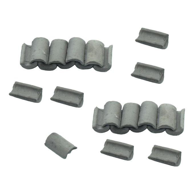 25 Pieces Miniature Roof Tiles Pottery Clay For Accessories Grey