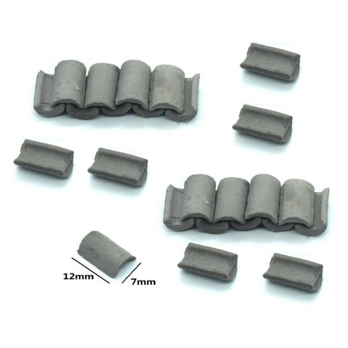 25 Pieces Miniature Roof Tiles Pottery Clay For Accessories Grey