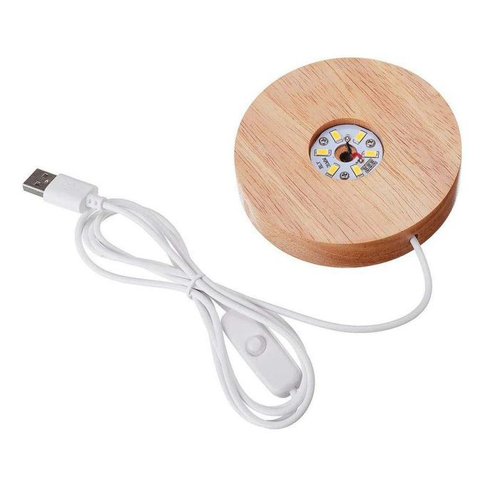 Light Base Wooden   Display For  Rystal Gl  Art Illuminated Base-warm Light-100*20mm