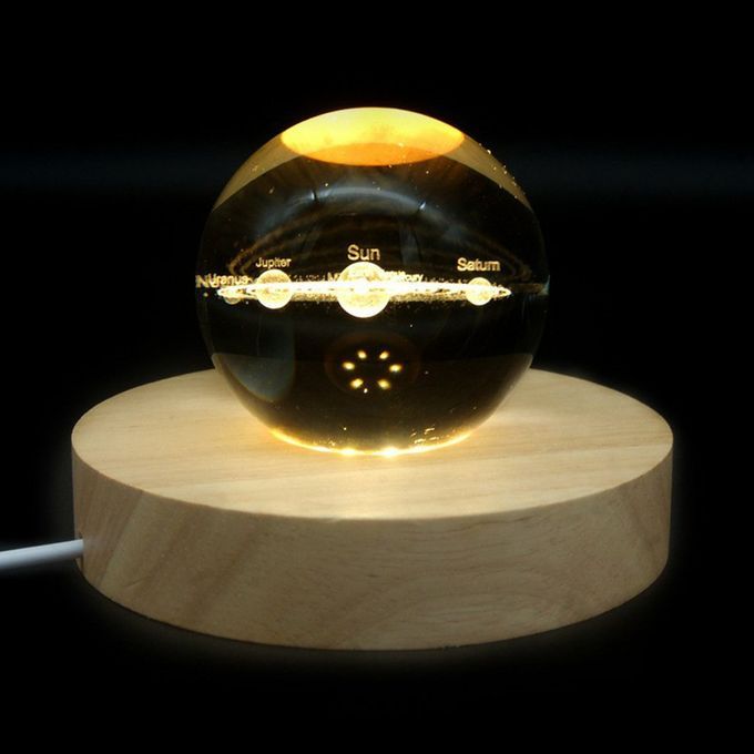 Light Base Wooden   Display For  Rystal Gl  Art Illuminated Base-warm Light-100*20mm