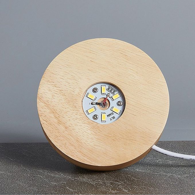 Light Base Wooden   Display For  Rystal Gl  Art Illuminated Base-warm Light-100*20mm