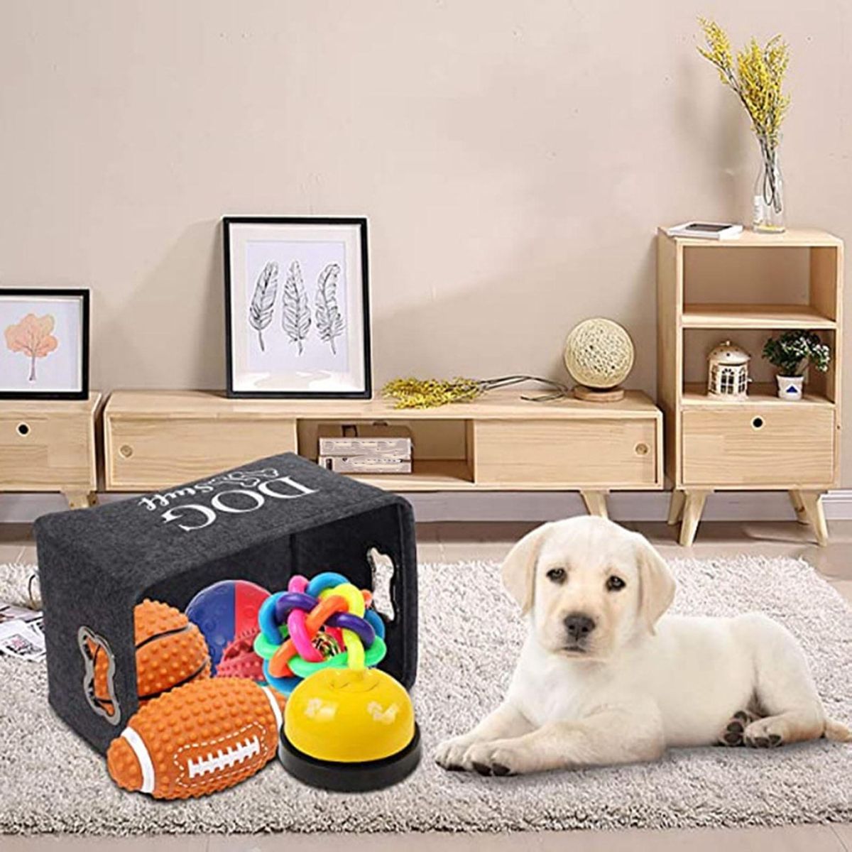 Pet Toy Storage Basket Pet Haven Storage Box Organize Toys Blankets Dark Gray