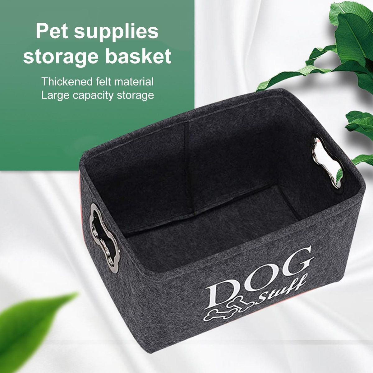 Pet Toy Storage Basket Pet Haven Storage Box Organize Toys Blankets Dark Gray