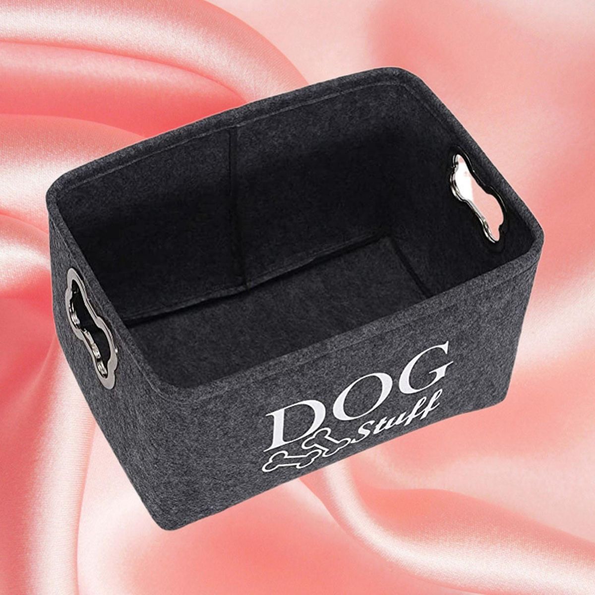 Pet Toy Storage Basket Pet Haven Storage Box Organize Toys Blankets Dark Gray