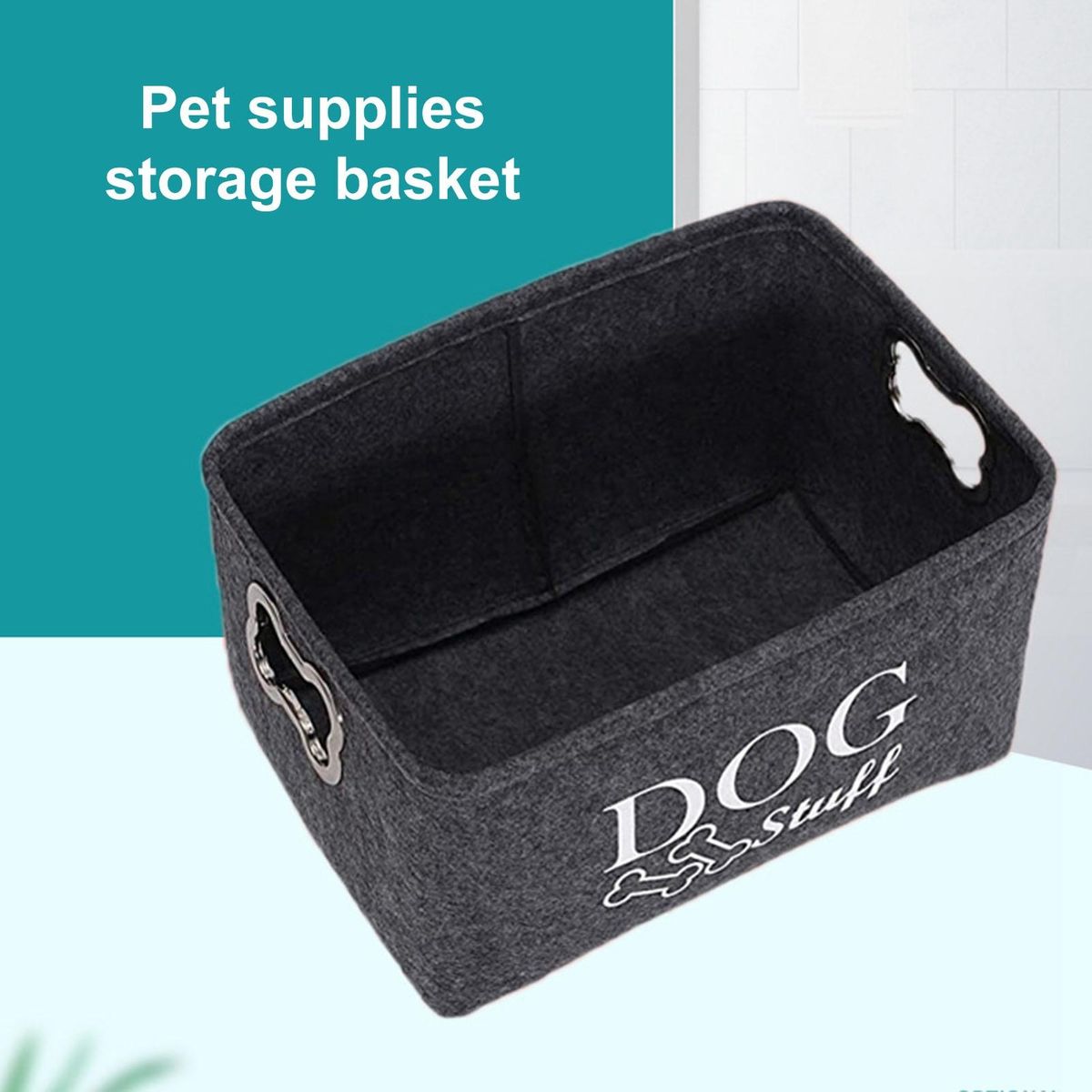 Pet Toy Storage Basket Pet Haven Storage Box Organize Toys Blankets Dark Gray
