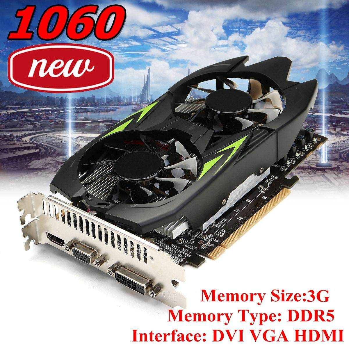 1060 3GB DDR5 192BIT Video Gaming Graphics Card DVI VGA HDMI For NVIDIA GeForce