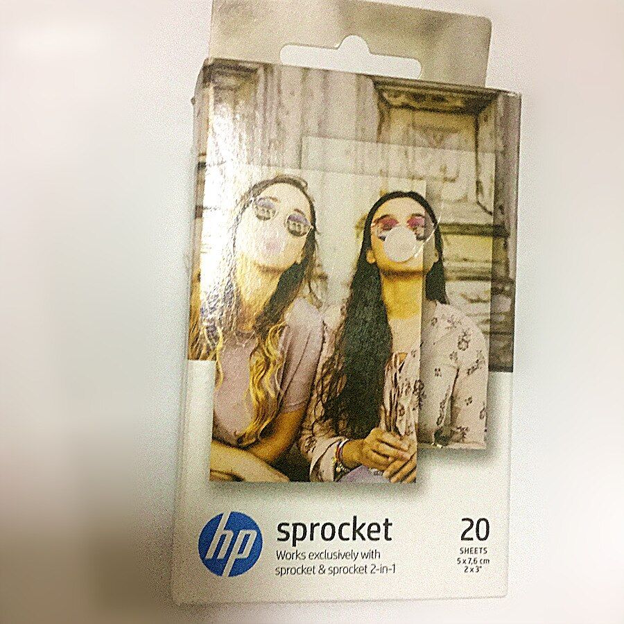 New Packing 1 Boxes (20 Sheets)Sprocket Original Photographic Paper Pocket Photo Printer Zink Paste Photo Paper Tape Adhesive