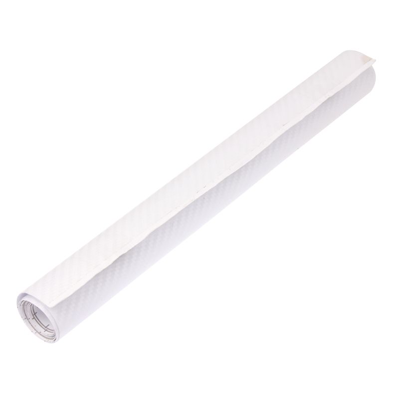 Car Decorative 3D Carbon Fiber PVC Sticker, Size: 127cm X 50cm(White)