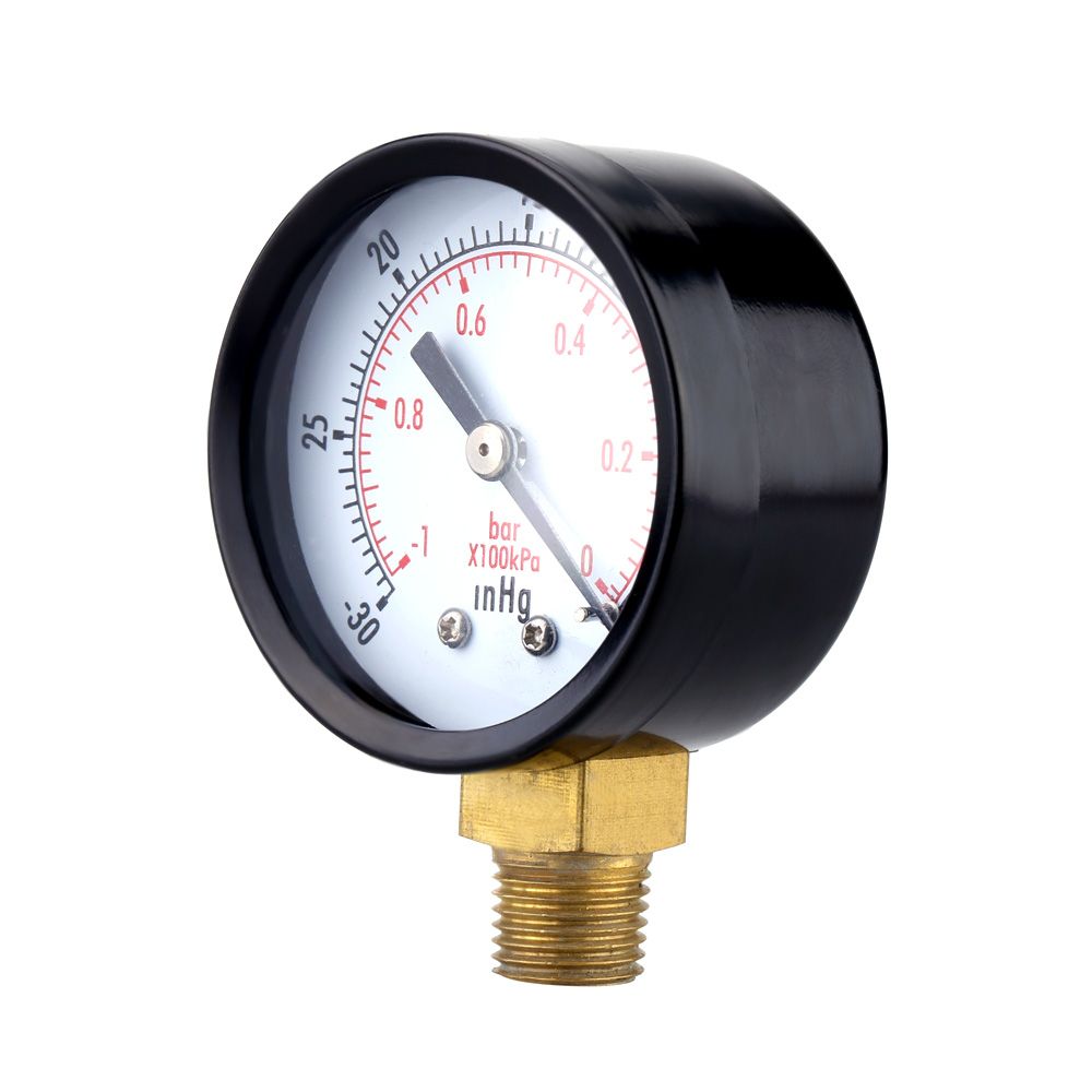 0~-30inHg 0~-1bar Mini Dial Air Pressure Gauge Meter Vacuum