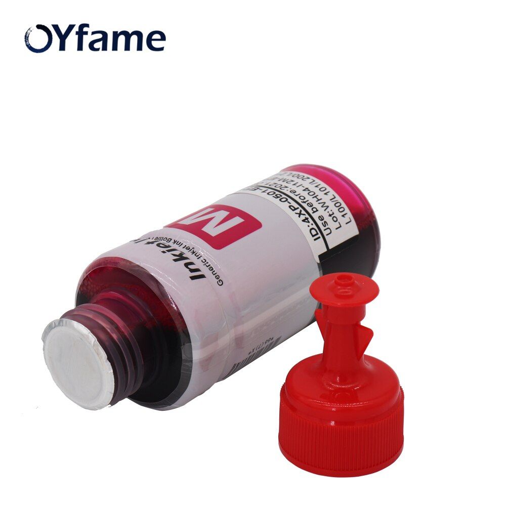 OYfame Refill Dye Ink Kit For Epson L100 L110 L120 L132 L210 L222 L300 L312 L355 L350 L362 L366 L550 L555 Printer Ink 4 Color