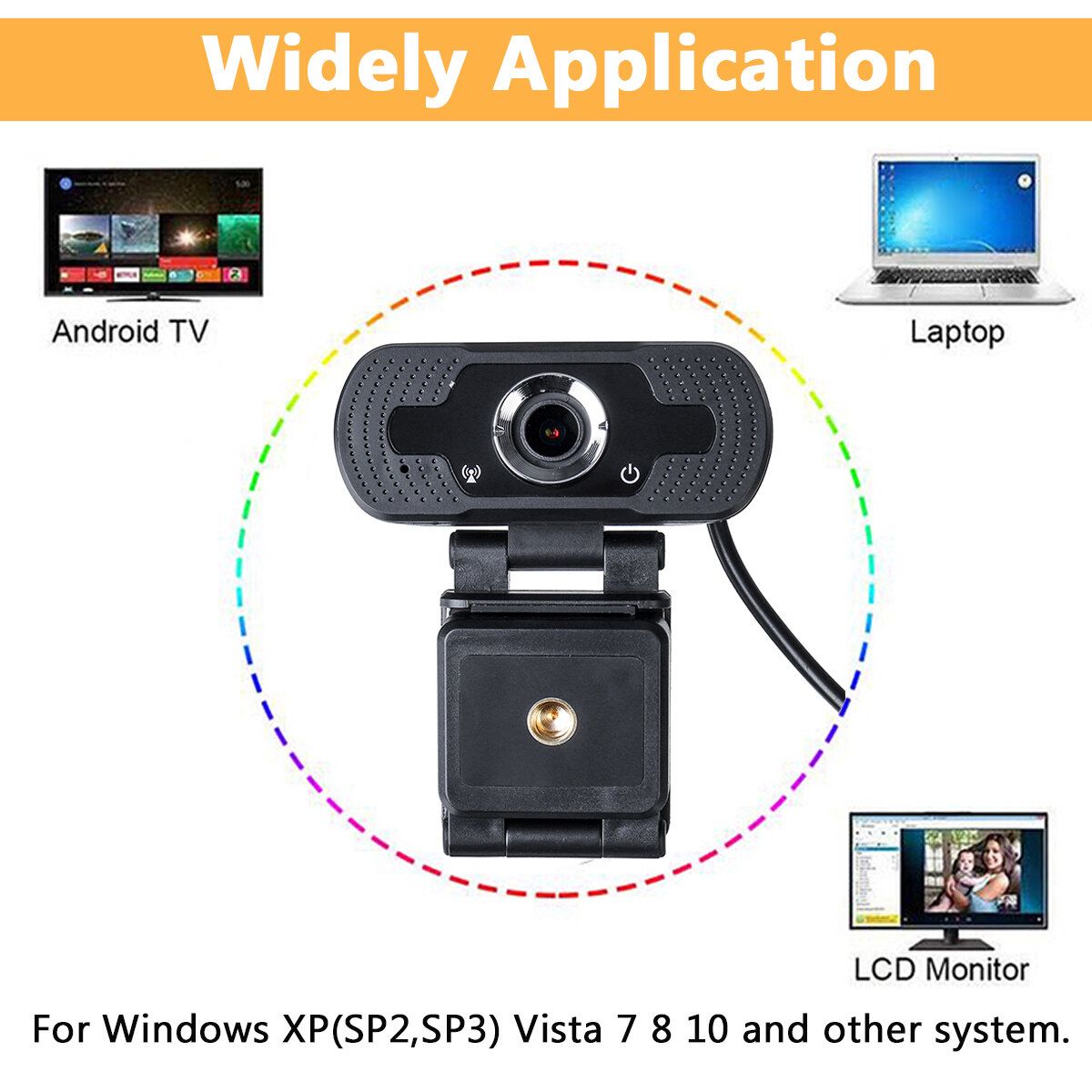 1080P HD Webcam USB 2.0 Web Camera Cam With Microphone For Video Laptop Desktop