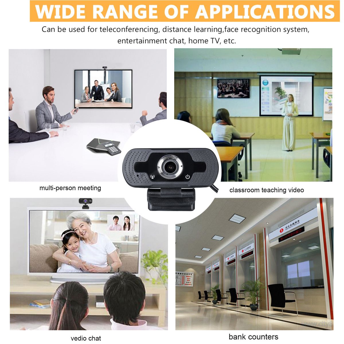 1080P HD Webcam USB 2.0 Web Camera Cam With Microphone For Video Laptop Desktop