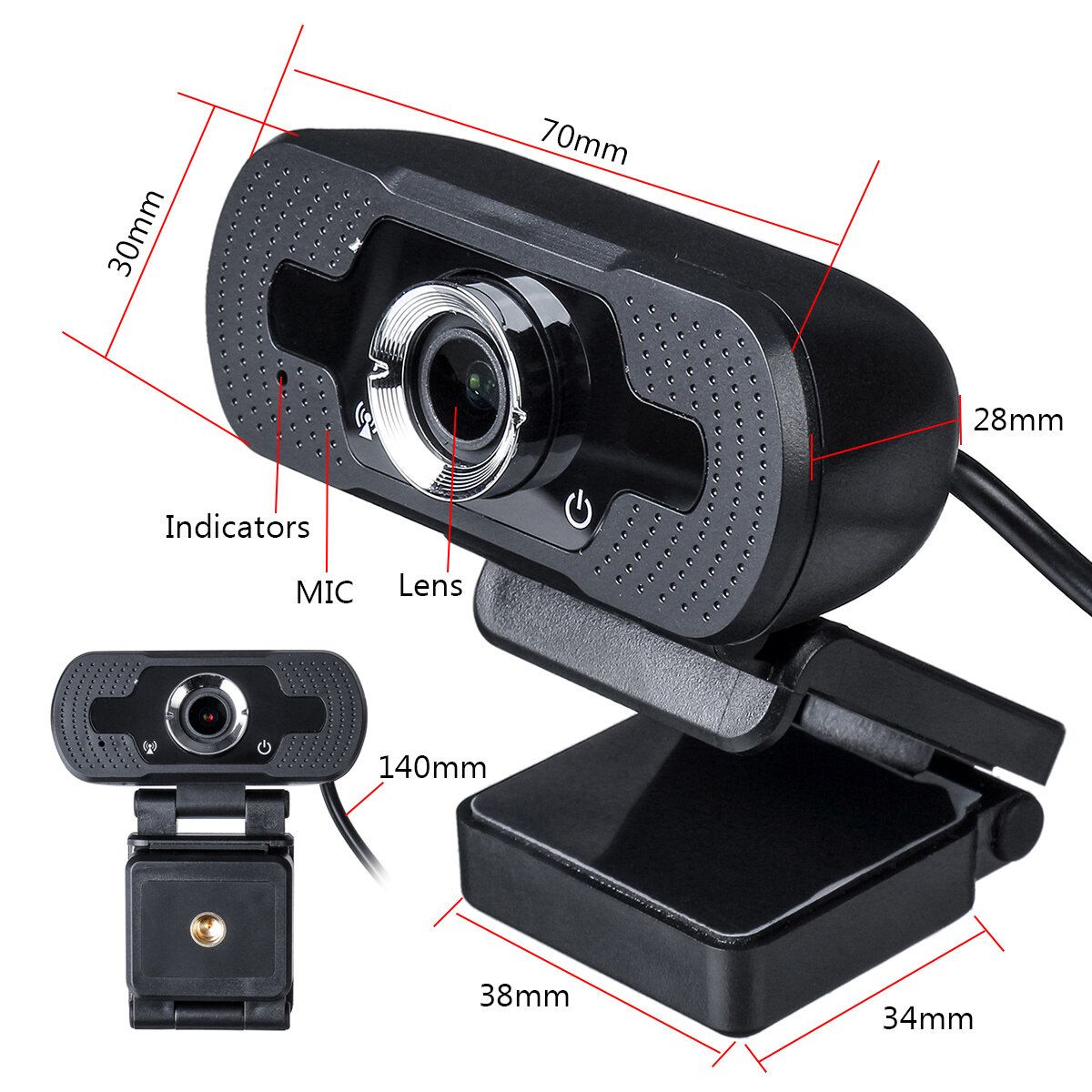 1080P HD Webcam USB 2.0 Web Camera Cam With Microphone For Video Laptop Desktop
