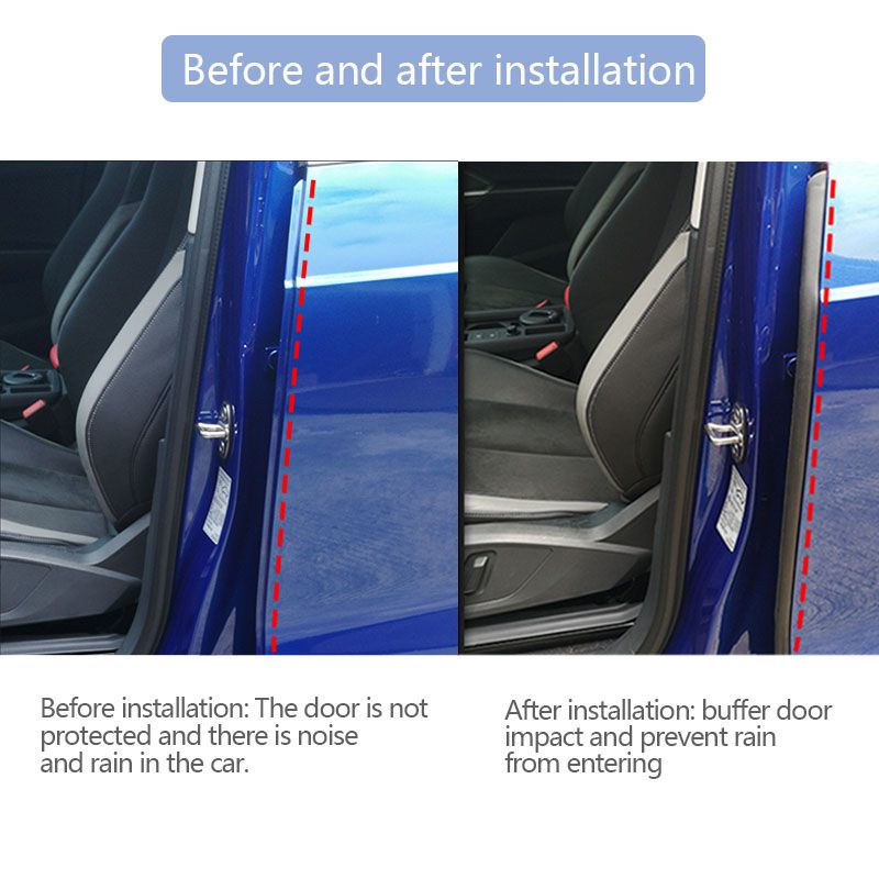 2pcs Car Door Seal Strip Rubber Car Door Side Sealing Weatherstrip For Car Waterproof Noise Insulation Sealant Auto Protection-Fillers, Adhesives