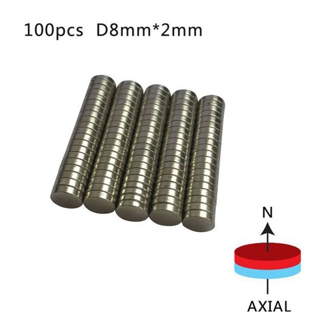 10 - 100 Pieces 8mm X 2mm Rare Earth Ndfeb Magnet Neodymium