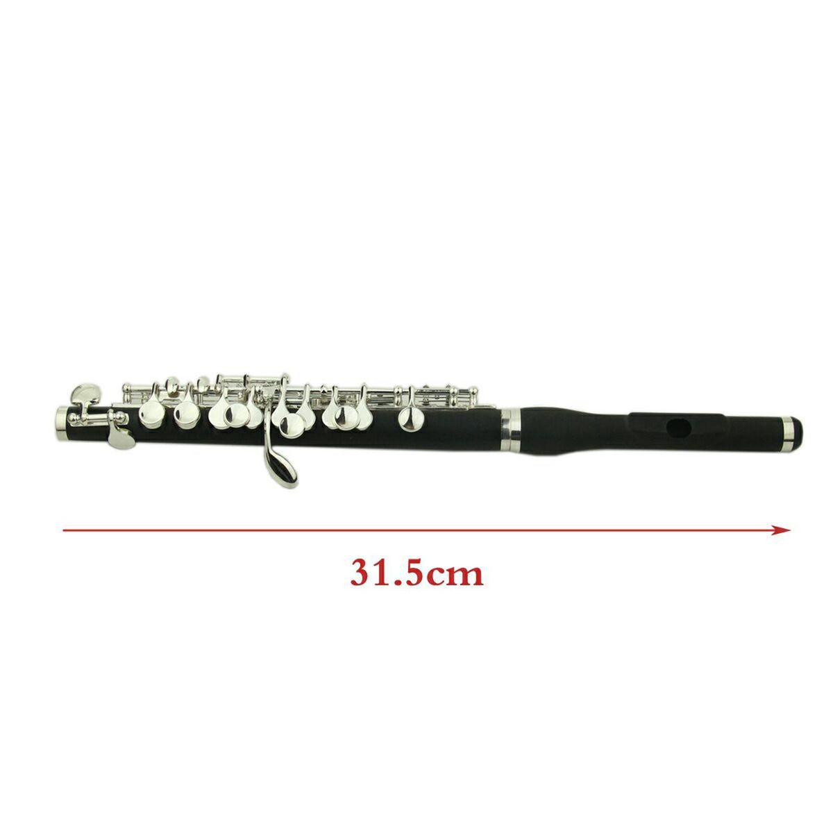 Plated C Piccolo Flute With Wood Case Cleaning Cloth
