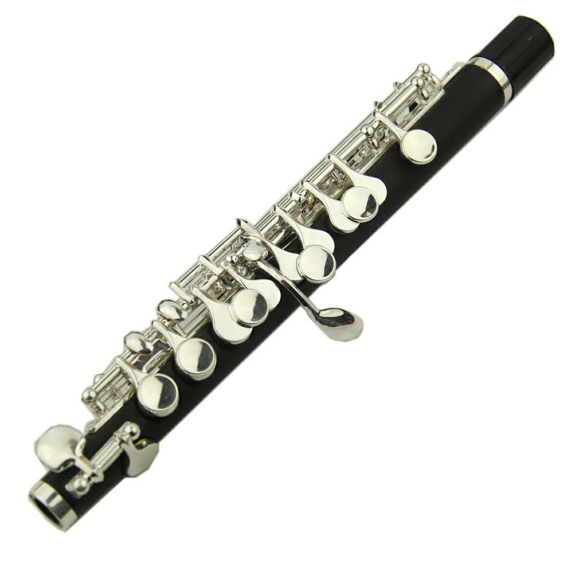 Plated C Piccolo Flute With Wood Case Cleaning Cloth