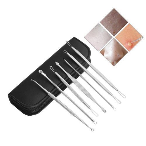 7Pcs Stainless Steel Pimple Pins Blackhead Extractor Remover