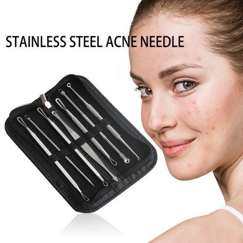 7Pcs Stainless Steel Pimple Pins Blackhead Extractor Remover