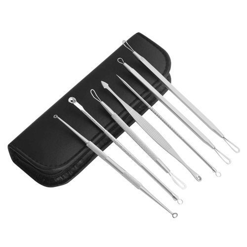 7Pcs Stainless Steel Pimple Pins Blackhead Extractor Remover