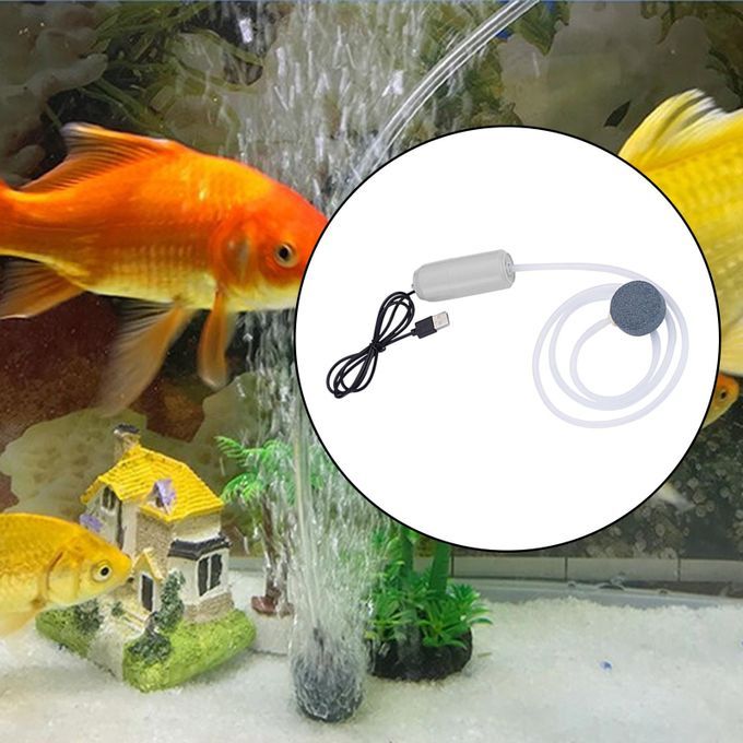 Small Aquarium Oxygen Air Pump USB Mute 5V Portable Large Volume White