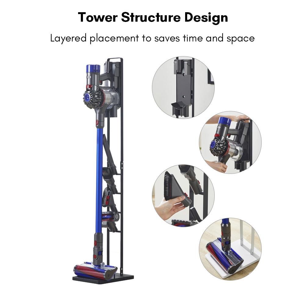 Vacuum Stand Compatible with Dyson Storage Stand Holder for V6 V7 V8 V10 V11 Handheld Cordless Vacuum Cleaner & Accessories Seat Floor Stand Stable Metal Storage Bracket Organizer Rack