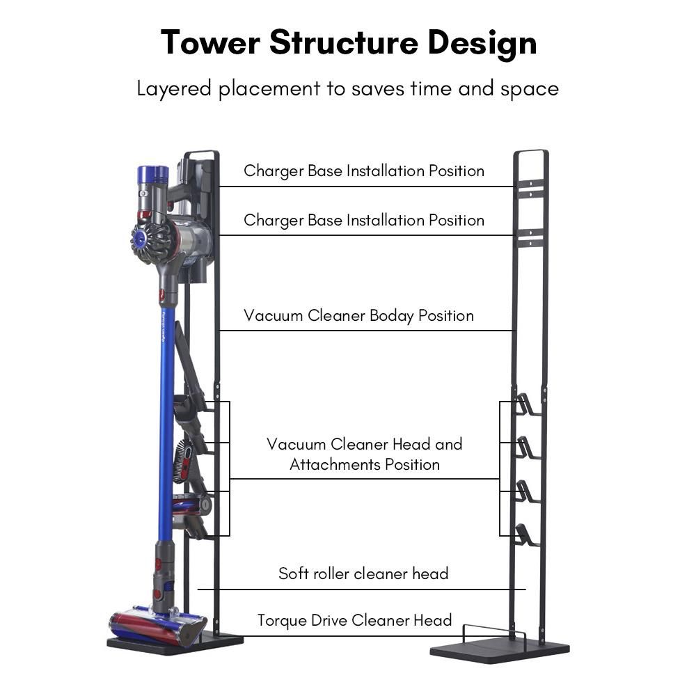 Vacuum Stand Compatible with Dyson Storage Stand Holder for V6 V7 V8 V10 V11 Handheld Cordless Vacuum Cleaner & Accessories Seat Floor Stand Stable Metal Storage Bracket Organizer Rack