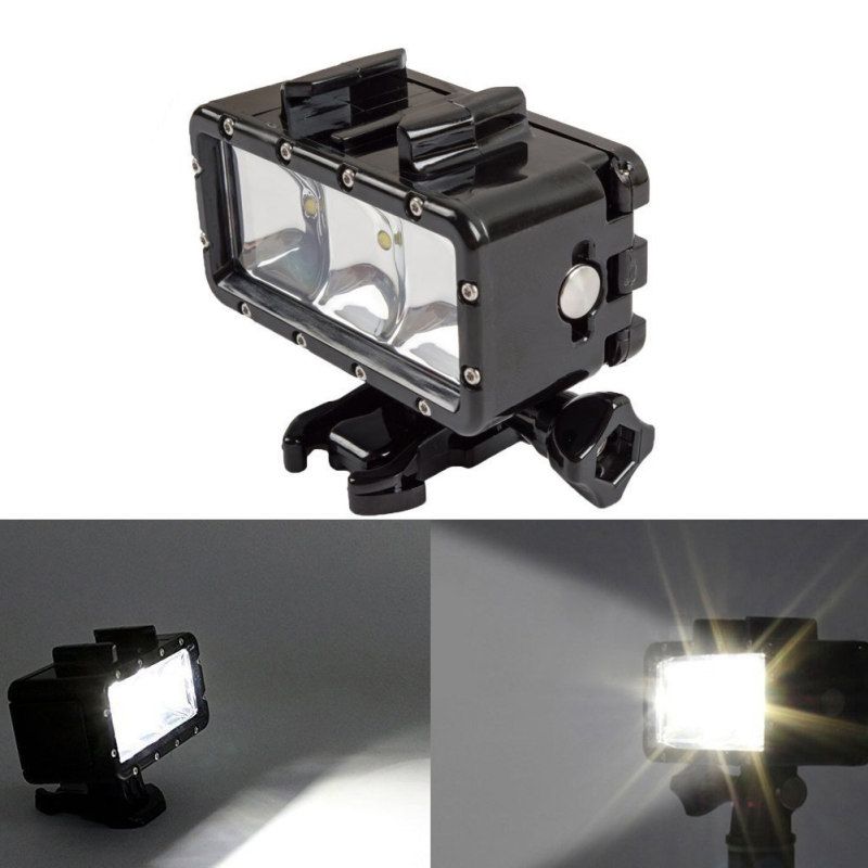 30m Diving Waterproof LED Action Camera Flash Light For-
