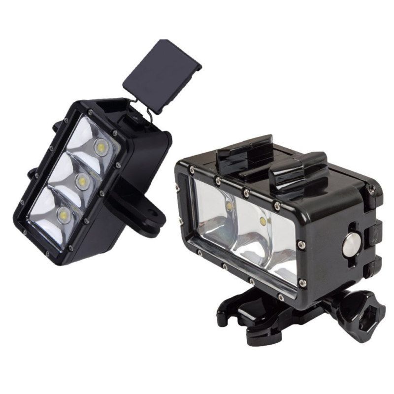 30m Diving Waterproof LED Action Camera Flash Light For-