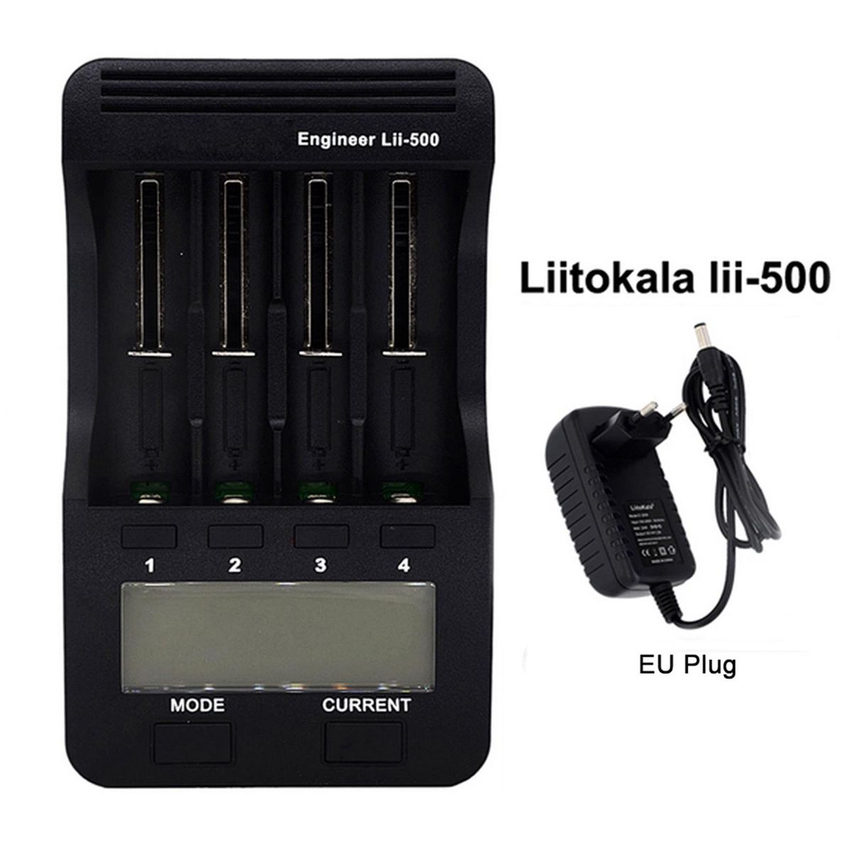 Lii-500 Intelligent Battery Charger Smart Charger w/ 4 Battery Slots LCD Display for Ni-MH Ni-Cd Li-ion Rechargeable Batteries EU Plug