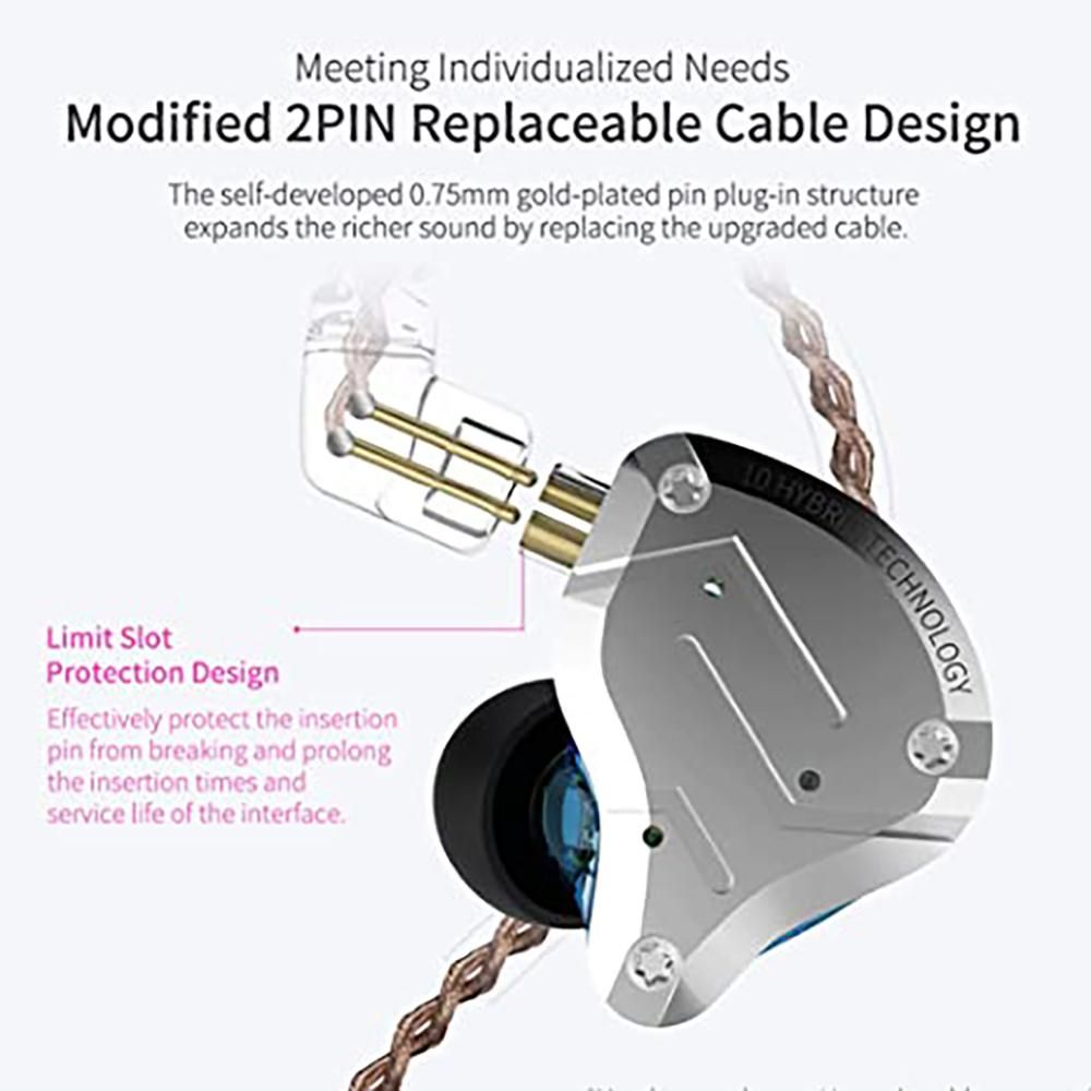 ZS10 PRO Headset 4BA1DD 5 Driver HIFI Headset No Microphon